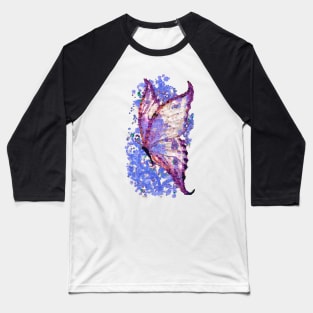 Beautiful white and blue butterfly painted with novel flower technique Baseball T-Shirt